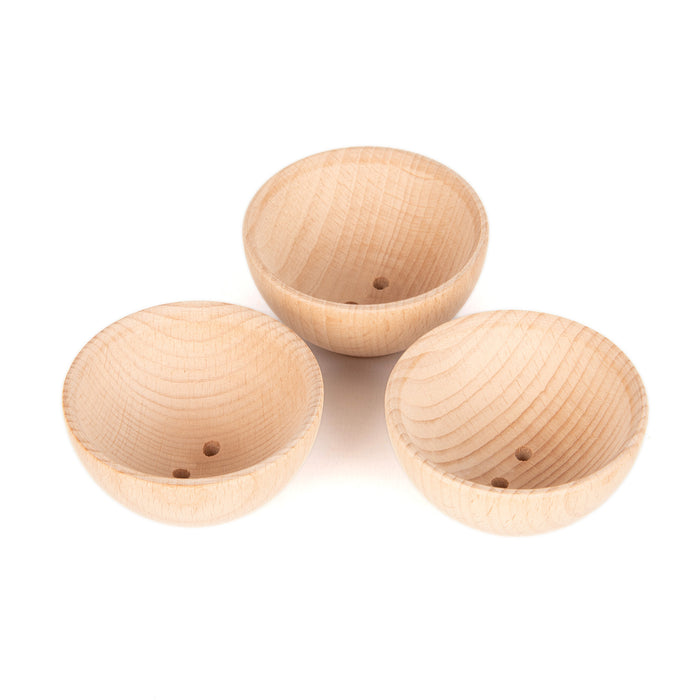 TickiT Wooden Bowls 70mm - Pk3