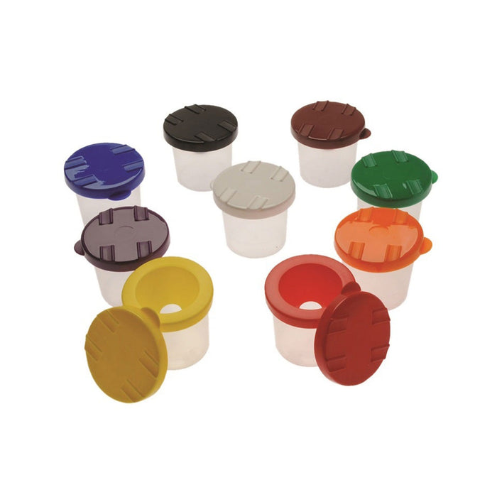 Multi-Coloured Paint Cups and Brushes