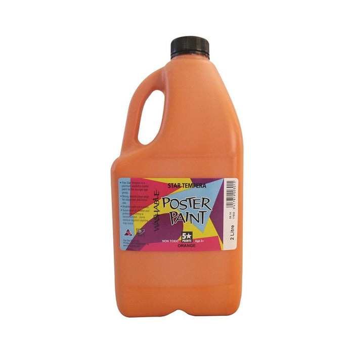 Tempera Paint - Orange 2L Bottle