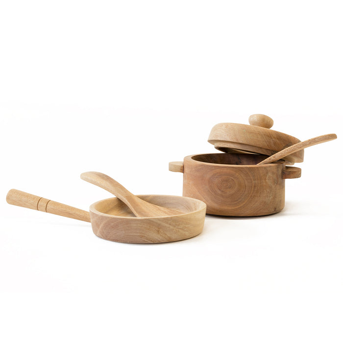 Mahogany Wooden Pots & Pans