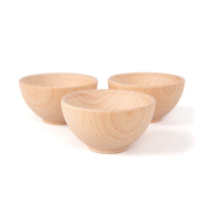 TickiT Wooden Bowls 70mm - Pk3