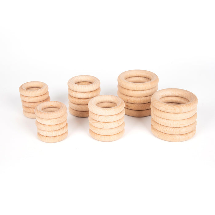 TickiT Medium Wooden Rings - Pk10