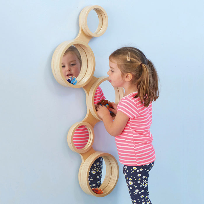 Wooden Framed Circle Mirror