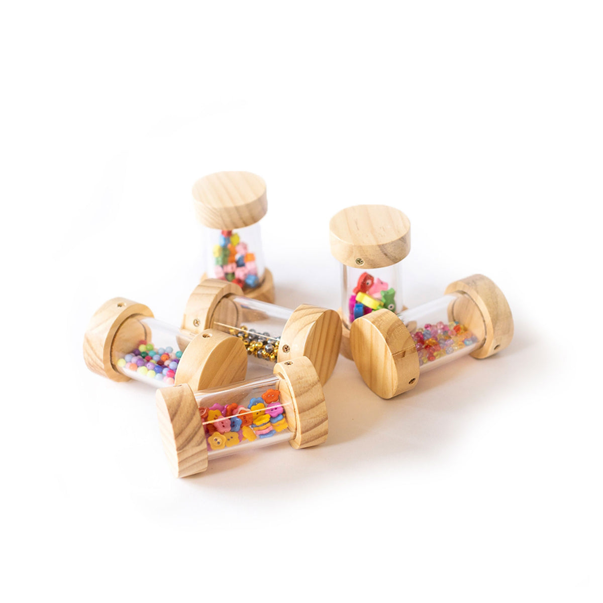 Stacking Rattles Wooden Stackable Rattles 6pk — Curiate NZ