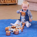 child playing with montessori toys