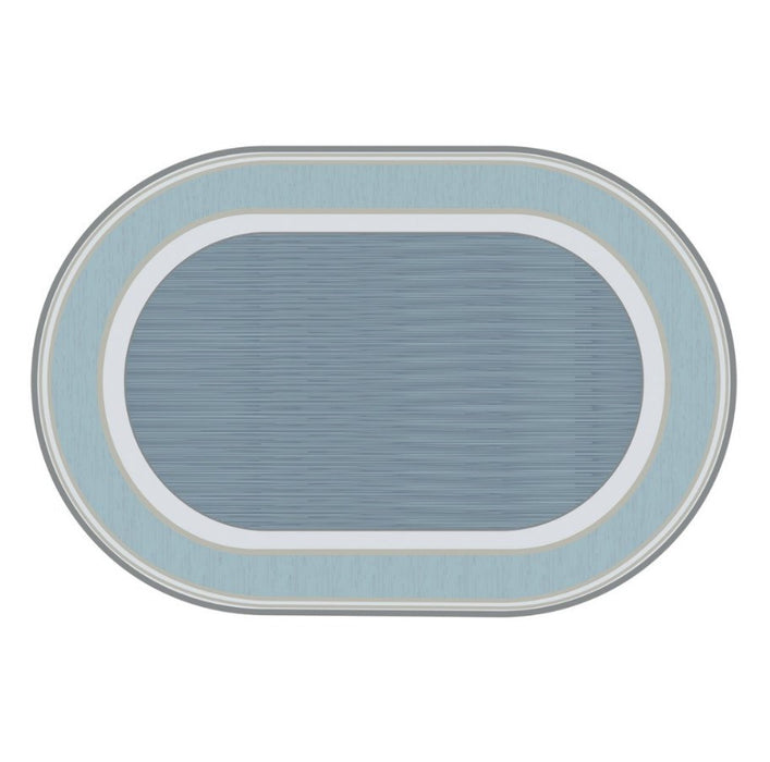 Sense of Place Highlighted Stripe Blue Oval Carpet